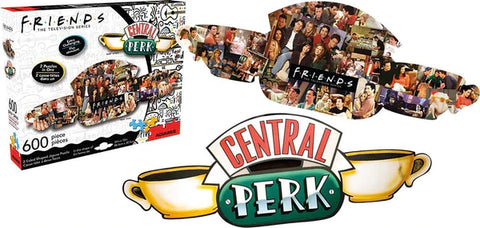 FRIENDS CENTRAL PERK & COLLAGE 600 PIECE 2 SIDED DIE CUT JIGSAW PUZZLE