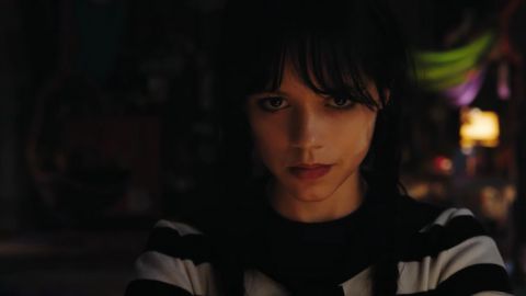 Wednesday Addams Wearing Stripes Shirt