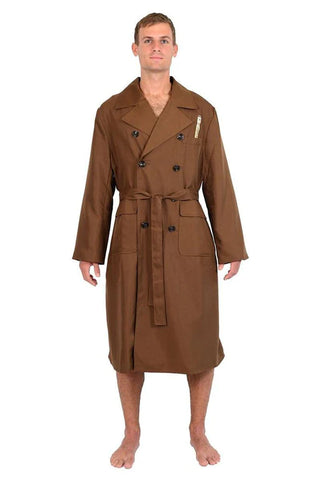 DOCTOR WHO 10TH DOCTOR BROWN TRENCH COAT STYLED MEN'S ROBE