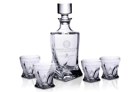 STAR TREK: THE NEXT GENERATION 5-PIECE WHISKEY DECANTER SET