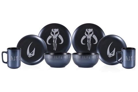 STAR WARS THE MANDALORIAN 8-PIECE LIMITED EDITION STONEWARE DINNERWARE SET