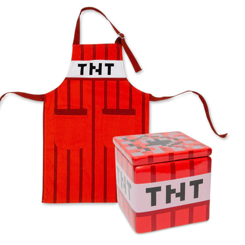 MINECRAFT TNT KITCHEN SET: TNT YOUTH APRON & TNT COOKIE JAR