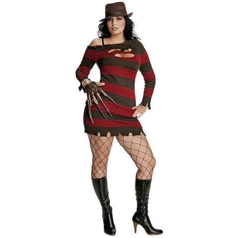 NIGHTMARE ON ELM STREET KRUEGER SEXY COSTUME DRESS ADULT PLUS