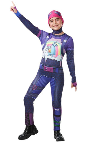 FORTNITE BRITE BOMBER TWEEN COSTUME JUMPSUIT W/ CAP & ACCESSORIES