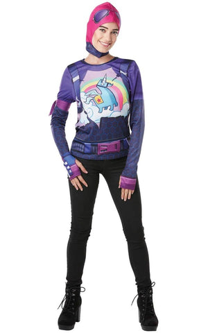 FORTNITE BRITE BOMBER TEEN COSTUME TOP & CAP