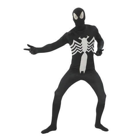 MARVEL 2ND SKIN BLACK SPIDER-MAN JUMPSUIT ADULT COSTUME