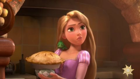 Rapunzel Holding a Pie
