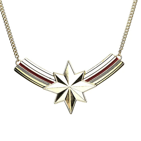 MARVEL CAPTAIN MARVEL LOGO CURB CHAIN NECKLACE