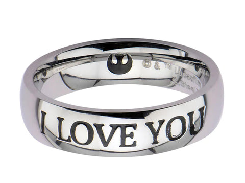 STAR WARS I LOVE YOU STAINLESS STEEL UNISEX RING