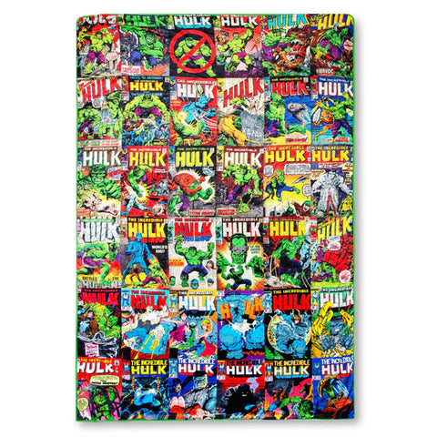 MARVEL INCREDIBLE HULK COMIC BOOKS OVERSIZED SHERPA THROW BLANKET | 8 FEET LONG