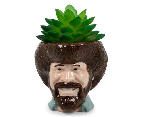 Chia Pet, Decorative Pottery Planter Bob Ross The Joy of Painting, Novelty  Gift