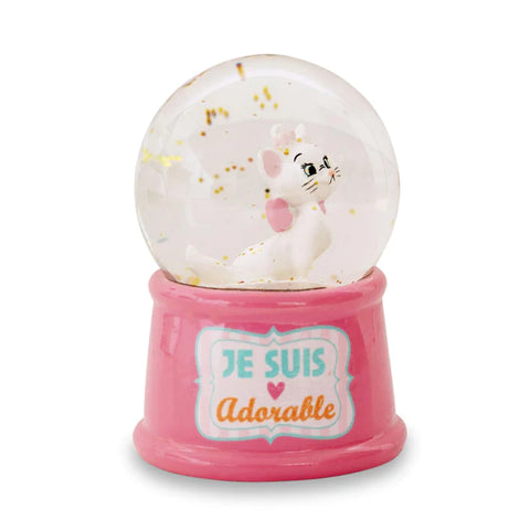 DISNEY ARISTOCATS MARIE "JE SUIS ADORABLE" LIGHT-UP MINI SNOW GLOBE