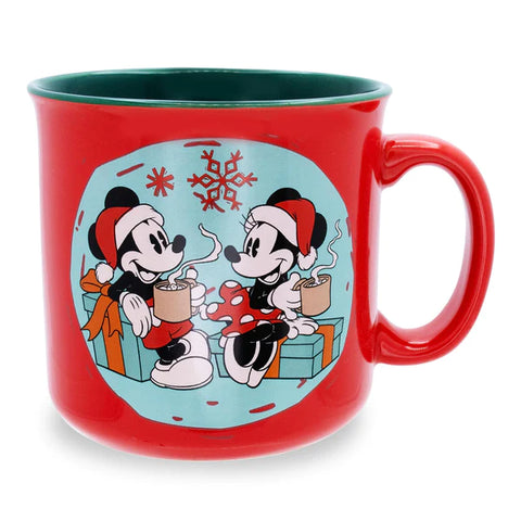 DISNEY MINNIE AND MICKEY MOUSE COZY CHRISTMAS CAMPER MUG | HOLDS 20 OUNCES