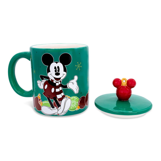 Disney Mickey Mouse Red-Striped Ceramic Soup Mug With Spoon | Holds 24  Ounces