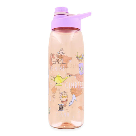 DISNEY PRINCESS ICONS WATER BOTTLE WITH SCREW-TOP LID | HOLDS 28 OUNCES