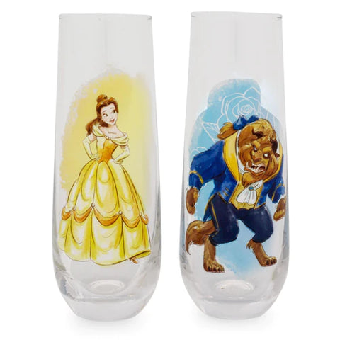 Disney Beauty and The Beast Sculpted Handle Mug Set | Each Holds 14 Ounces