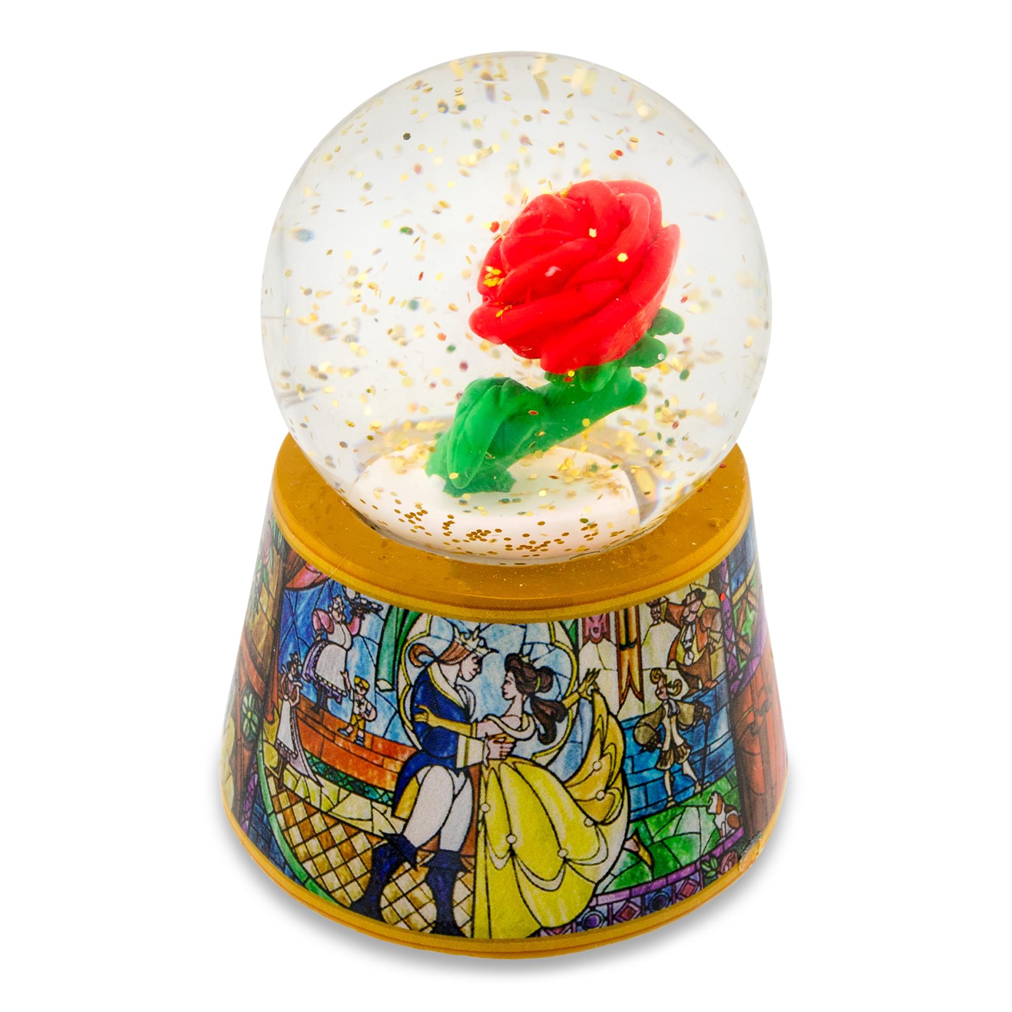 Disney Beauty And The Beast Mini Light-Up Snow Globe , 3 Inches Tall