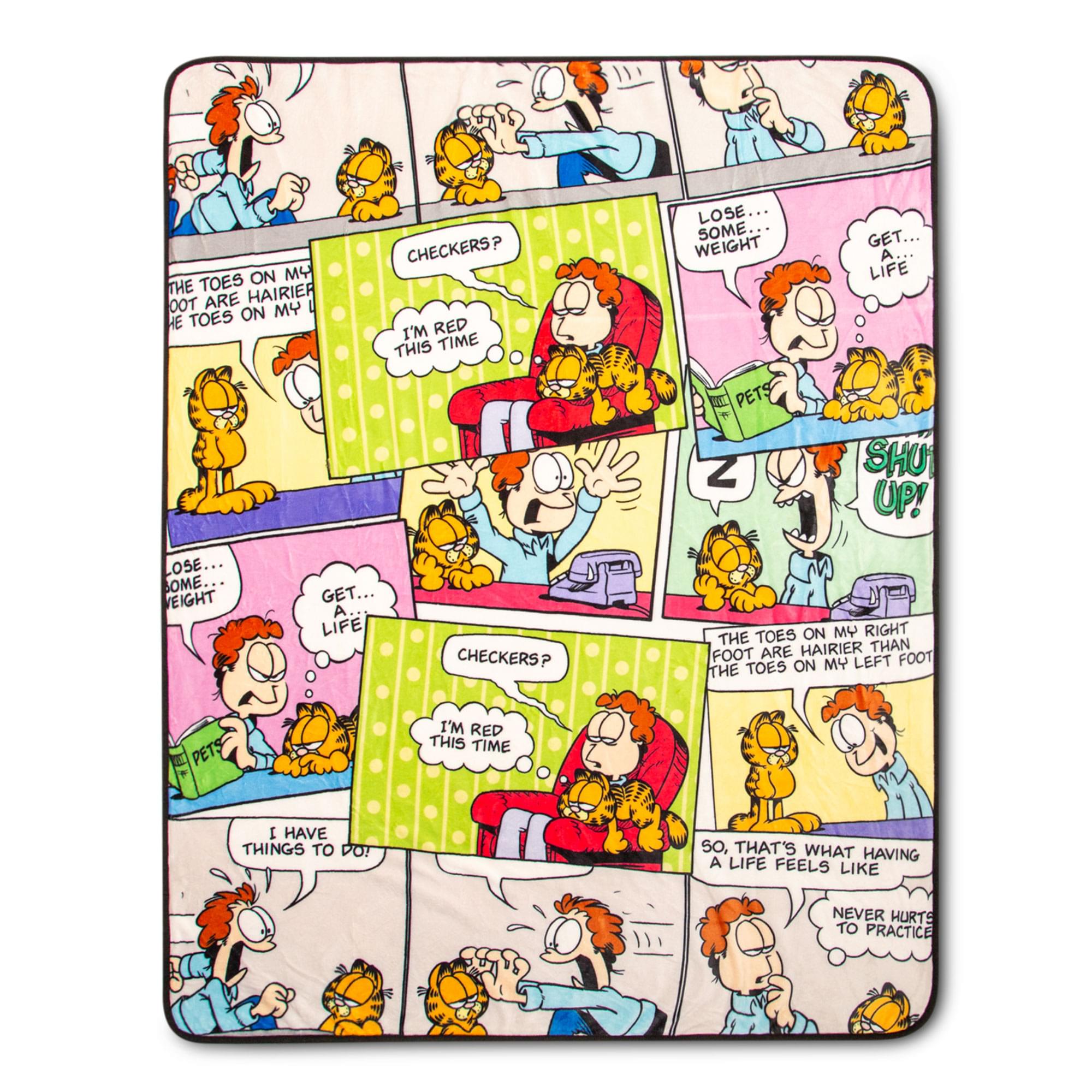 Garfield And Jon Comic Strip Panels Sherpa Throw Blanket , 50 X 60 Inches