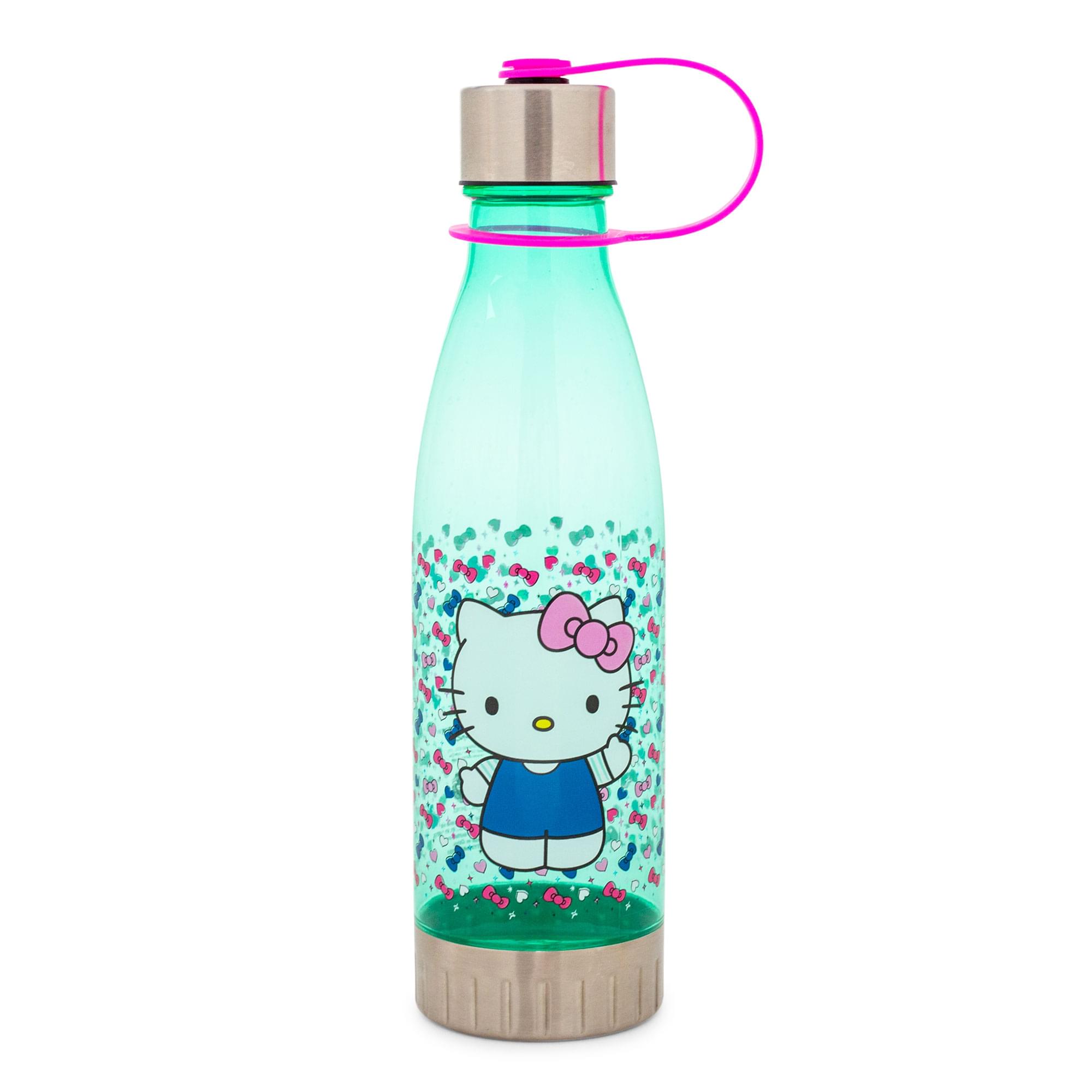 Sanrio Hello Kitty Hearts And Bows Water Bottle With Lid , Holds 20 Ounces