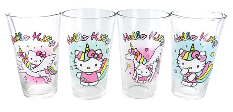 HELLO KITTY UNICORNS SET OF 4 PINT GLASSES