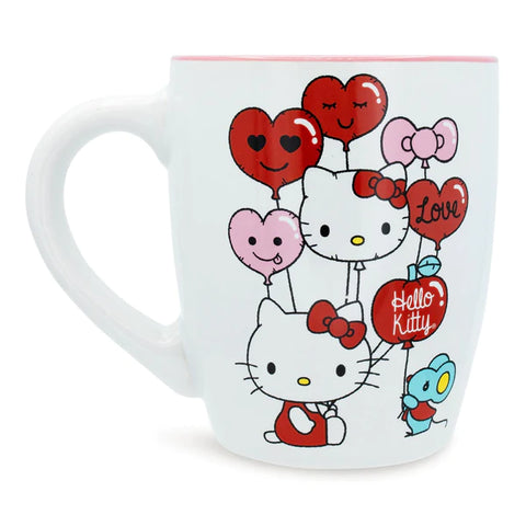 SANRIO HELLO KITTY HEART BALLOONS CERAMIC LATTE MUG | HOLDS 25 OUNCES