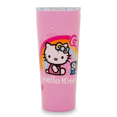 Hello Kitty By Sanrio White Polka Dot Pink Double Wall Tumbler w