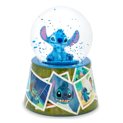 DISNEY LILO & STITCH VINTAGE PHOTOS MINI LIGHT-UP SNOW GLOBE | 3 INCHES TALL