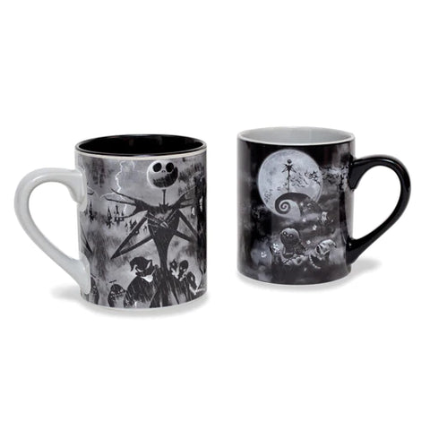 DISNEY THE NIGHTMARE BEFORE CHRISTMAS STORMY NIGHT CERAMIC MUGS | SET OF 2