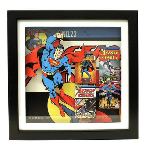 SUPERMAN 14 X 14 INCH WOOD SHADOW BOX WALL ART