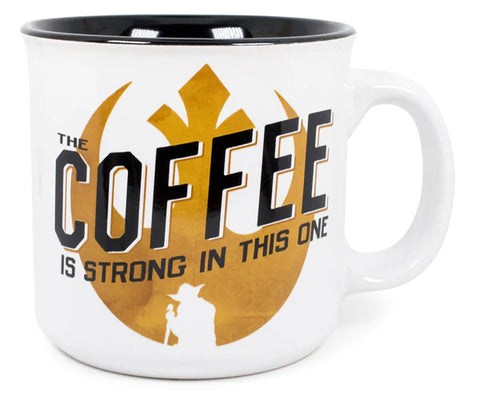 STAR WARS "COFFEE IS STRONG IN THIS ONE" CERAMIC CAMPER MUG | HOLDS 20 OUNCES