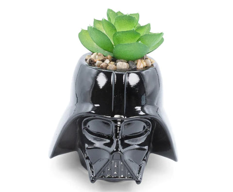 STAR WARS DARTH VADER 3-INCH CERAMIC MINI PLANTER WITH ARTIFICIAL SUCCULENT