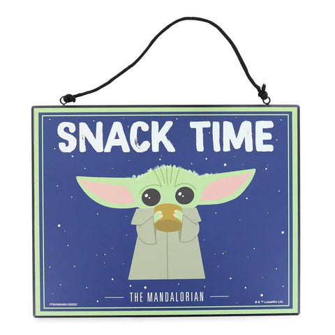 STAR WARS: THE MANDALORIAN GROGU "SNACK TIME" REVERSIBLE HANGING SIGN WALL ART