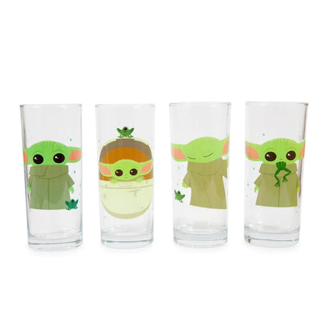 STAR WARS: THE MANDALORIAN GROGU WITH FROG 10-OUNCE TUMBLER GLASSES | SET OF 4