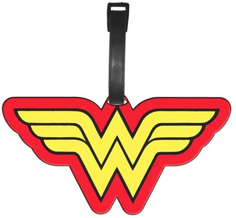 DC COMICS WONDER WOMAN LOGO TRAVEL LUGGAGE TAG WITH SUITCASE ID CARD LABEL