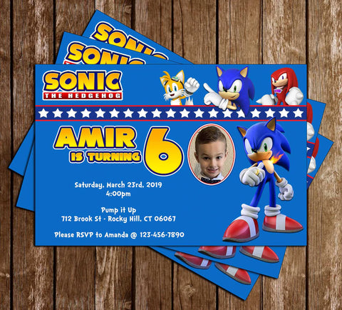 Sonic The Hedgehog Super Speedy Personalized Kids Children's Birthday Card  - Red Heart Print