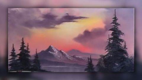 Sunset Aglow painting by Bob Ross