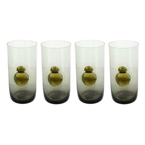 STAR WARS BB-8 20OZ BLACK GLASS TUMBLER SET OF 4