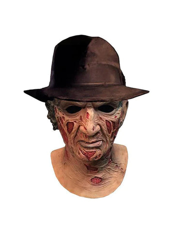 A NIGHTMARE ON ELM STREET DELUXE FREDDY ADULT LATEX MASK WITH FEDORA HAT