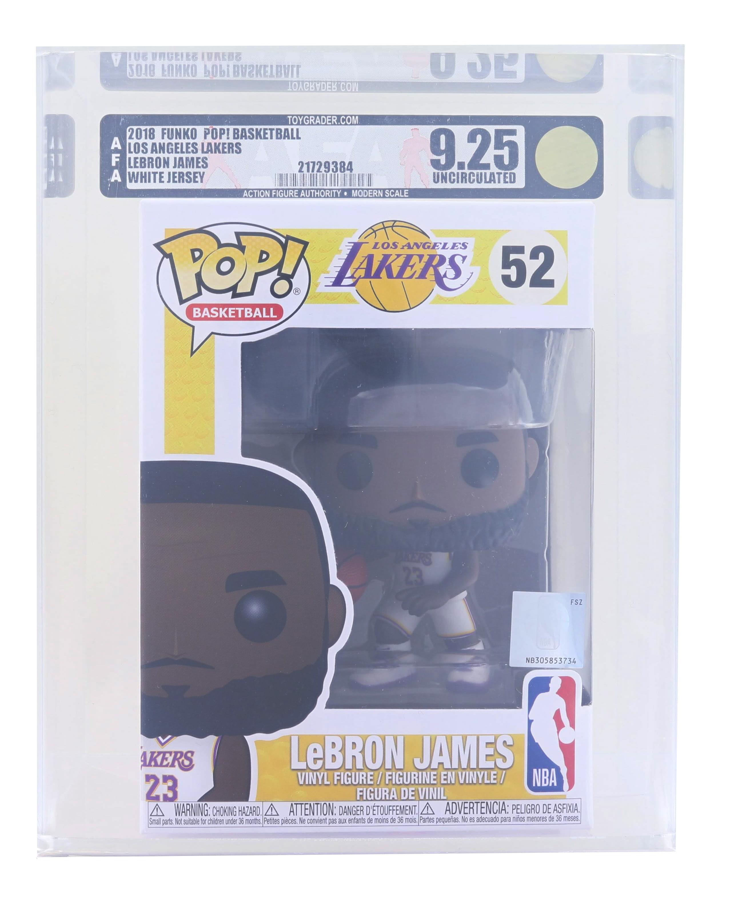 LA Lakers NBA Funko POP , Lebron White Jersey , Graded AFA 9.25