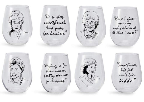 The Golden Girls Stemless Wine Glass Collectible Set of 4