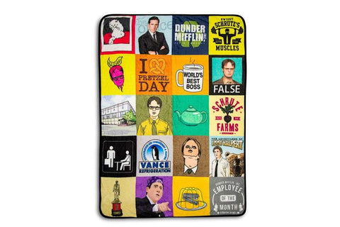 The Office Sticker Bomb Quilt Fleece Throw Blanket