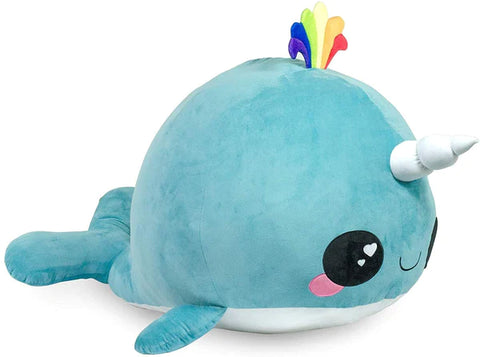 GLITTER GALAXY BLUE NARWHAL 48 INCH STUFFED ANIMAL PLUSH