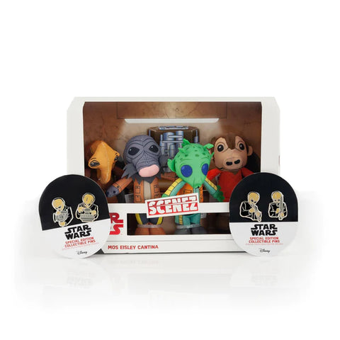 STAR WARS EXCLUSIVE MOS EISLEY'S CANTINA VILLAINS PLUSH & ENAMEL PIN SET