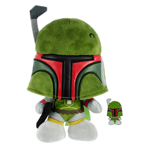 STAR WARS BOBA FETT STYLIZED 7 INCH PLUSH WITH ENAMEL PIN