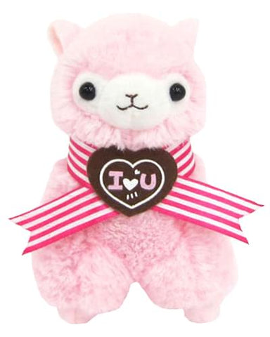 LLAMA SWEET HEART ALPACA 4.5" PLUSH KEY CHAIN PINK