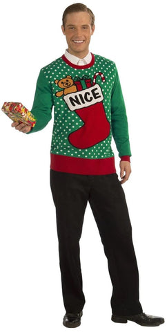 NICE STOCKING UGLY CHRISTMAS SWEATER ADULT