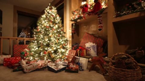 house full of christmas decorations