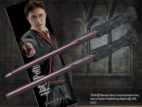 HARRY POTTER WAND PEN & BOOKMARK BY NOBLE COLLECTION