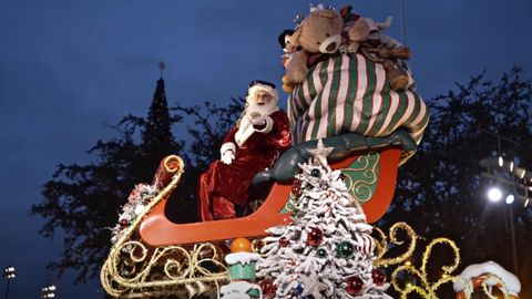 santa claus riding his sleigh