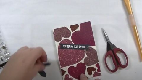simple die cut glitter heart card 
